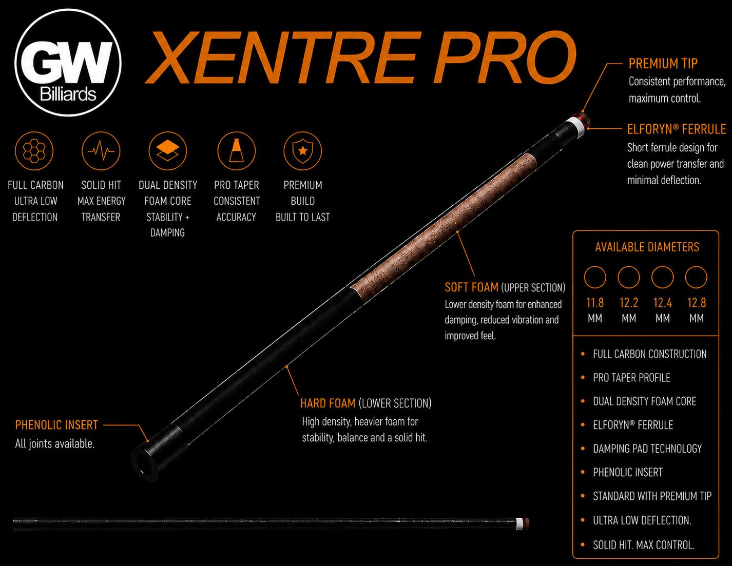 GWB® Xentre PRO Carbon Playing Shaft - Image 4